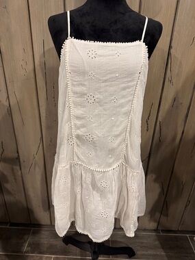 aerie White Eyelet Midi Dress